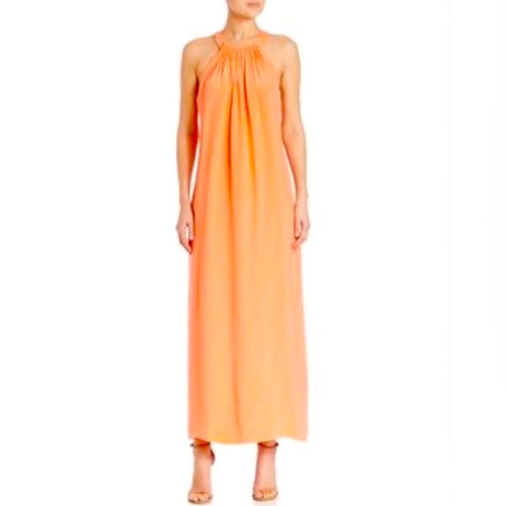Kobi Halperin Penelope Silk Maxi In Orange Coral Size Medium